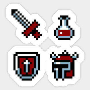 8bit Adventure Items Sticker